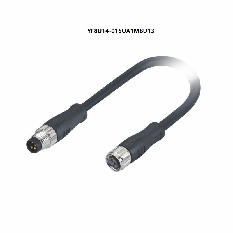 암놈 커넥터 4에 남자인 IP67 작동기 M8 센서 케이블은 1.5M을 고정합니다